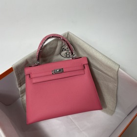 Hermès KL Epsom кожаная сумка серебряной застежкой в форме губной