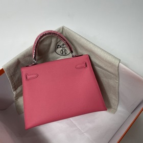 Hermès KL Epsom кожаная сумка серебряной застежкой в форме губной