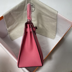Hermès KL Epsom кожаная сумка серебряной застежкой в форме губной