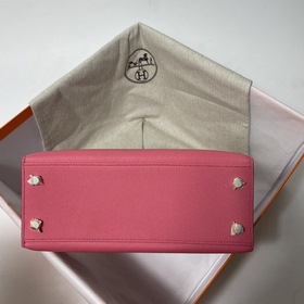 Hermès KL Epsom кожаная сумка серебряной застежкой в форме губной