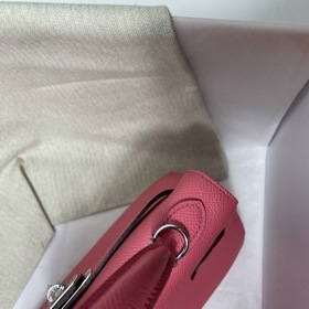 Hermès KL Epsom кожаная сумка серебряной застежкой в форме губной