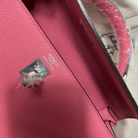 Hermès KL Epsom кожаная сумка серебряной застежкой в форме губной
