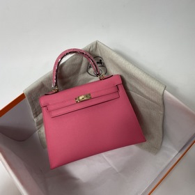 Hermès KL Epsom кожаная сумка серебряной застежкой в форме губной