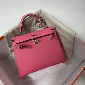 Hermès KL Epsom кожаная сумка серебряной застежкой в форме губной