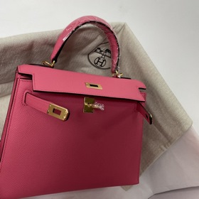 Hermès KL Epsom кожаная сумка серебряной застежкой в форме губной