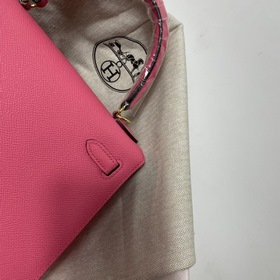 Hermès KL Epsom кожаная сумка серебряной застежкой в форме губной