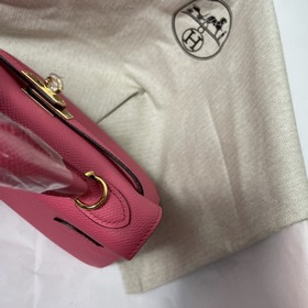 Hermès KL Epsom кожаная сумка серебряной застежкой в форме губной