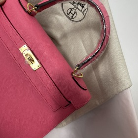 Hermès KL Epsom кожаная сумка серебряной застежкой в форме губной