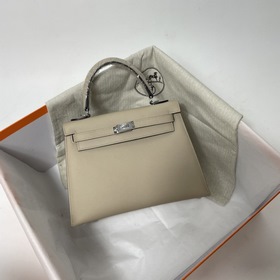 Сумка Hermes KL из кожи Epsom, серый, серебряными застежками Ручн