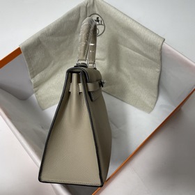 Сумка Hermes KL из кожи Epsom, серый, серебряными застежками Ручн
