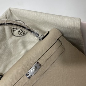 Сумка Hermes KL из кожи Epsom, серый, серебряными застежками Ручн