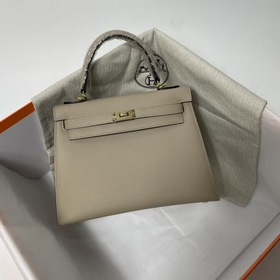 Сумка Hermes KL из кожи Epsom, серый, серебряными застежками Ручн