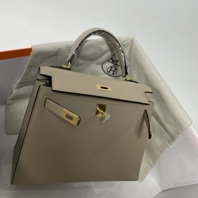 Сумка Hermes KL из кожи Epsom, серый, серебряными застежками Ручн