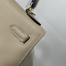 Сумка Hermes KL из кожи Epsom, серый, серебряными застежками Ручн
