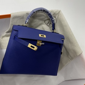 Сумка Hermes KL из кожи Epsom, электрически-синяя с золотыми сере