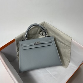Сумка Hermes KL из кожи Epsom, льняной синий с золотыми серебряны