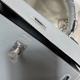 Сумка Hermes KL из кожи Epsom, льняной синий с золотыми серебряны