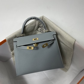 Сумка Hermes KL из кожи Epsom, льняного цвета с золотыми серебрян