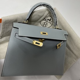 Сумка Hermes KL из кожи Epsom, льняного цвета с золотыми серебрян