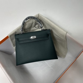 Hermès KL сумка из кожи Epsom, британский зеленый с золотыми сере