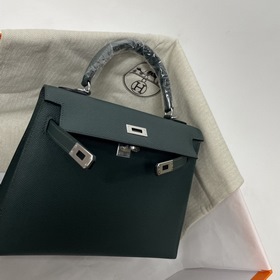 Hermès KL сумка из кожи Epsom, британский зеленый с золотыми сере