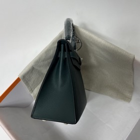 Hermès KL сумка из кожи Epsom, британский зеленый с золотыми сере