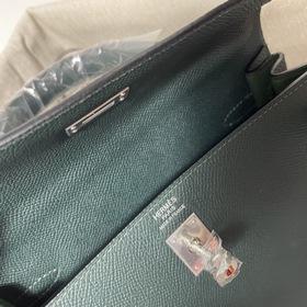 Hermès KL сумка из кожи Epsom, британский зеленый с золотыми сере