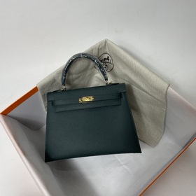 Hermès KL сумка из кожи Epsom, британский зеленый серебряной заст