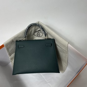 Hermès KL сумка из кожи Epsom, британский зеленый серебряной заст