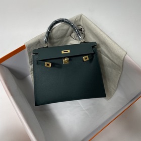 Hermès KL сумка из кожи Epsom, британский зеленый серебряной заст