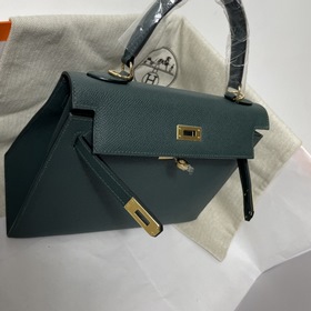 Hermès KL сумка из кожи Epsom, британский зеленый серебряной заст