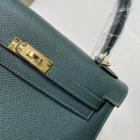 Hermès KL сумка из кожи Epsom, британский зеленый серебряной заст