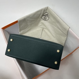 Hermès KL сумка из кожи Epsom, британский зеленый серебряной заст