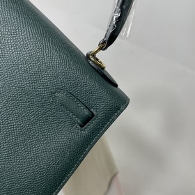 Hermès KL сумка из кожи Epsom, британский зеленый серебряной заст