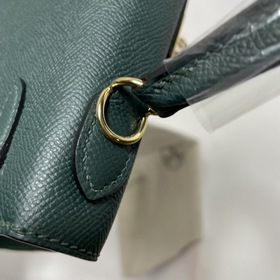Hermès KL сумка из кожи Epsom, британский зеленый серебряной заст