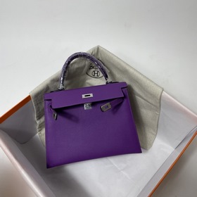 Hermès KL сумка из кожи Epsom с фиолетово-золотой пряжкой Ручная 