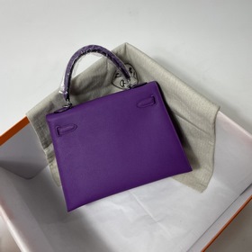 Hermès KL сумка из кожи Epsom с фиолетово-золотой пряжкой Ручная 