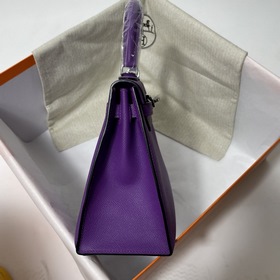 Hermès KL сумка из кожи Epsom с фиолетово-золотой пряжкой Ручная 