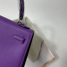 Hermès KL сумка из кожи Epsom с фиолетово-золотой пряжкой Ручная 