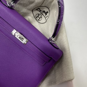 Hermès KL сумка из кожи Epsom с фиолетово-золотой пряжкой Ручная 