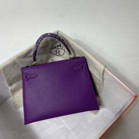 Hermès KL сумка из кожи Epsom с фиолетово-золотой застежкой Ручна
