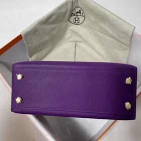 Hermès KL сумка из кожи Epsom с фиолетово-золотой застежкой Ручна