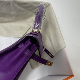 Hermès KL сумка из кожи Epsom с фиолетово-золотой застежкой Ручна