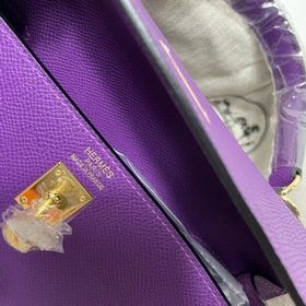 Hermès KL сумка из кожи Epsom с фиолетово-золотой застежкой Ручна