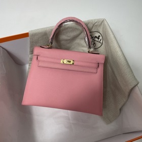Hermès KL сумка из кожи Epsom, молочно-розового цвета серебряными