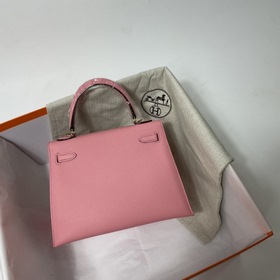 Hermès KL сумка из кожи Epsom, молочно-розового цвета серебряными