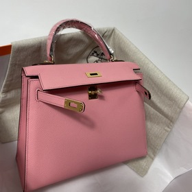 Hermès KL сумка из кожи Epsom, молочно-розового цвета серебряными