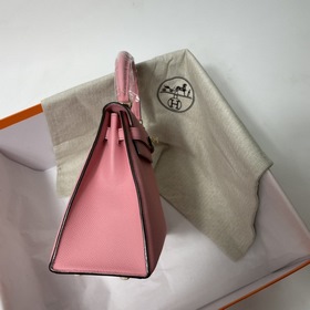 Hermès KL сумка из кожи Epsom, молочно-розового цвета серебряными