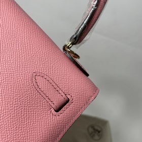 Hermès KL сумка из кожи Epsom, молочно-розового цвета серебряными