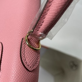 Hermès KL сумка из кожи Epsom, молочно-розового цвета серебряными